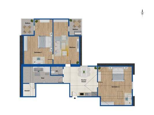 Grundriss Dachgeschosswohnung