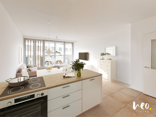 Offener Wohn-, Ess- und Kochbereich