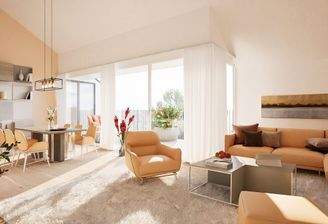 Lichtdurchfluteter Wohnbereich mit Blick ins Grüne