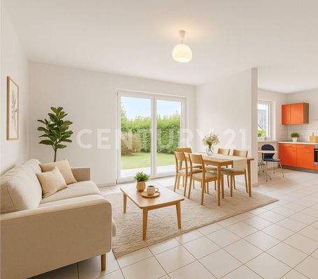 offener Wohn/Essbereich mit offener Küche