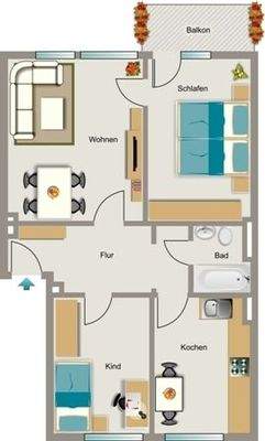 Grundriss, nicht detailgetreu