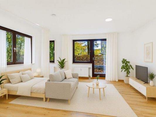 Wohn-/Schlafzimmer (Einrichtungsvorschlag)