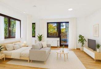 Wohn-/Schlafzimmer (Einrichtungsvorschlag)