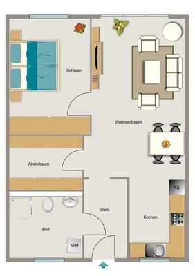 Wohnungsgrundriss (Muster)