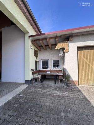 gemütlich, Sitzecke vor d Haus