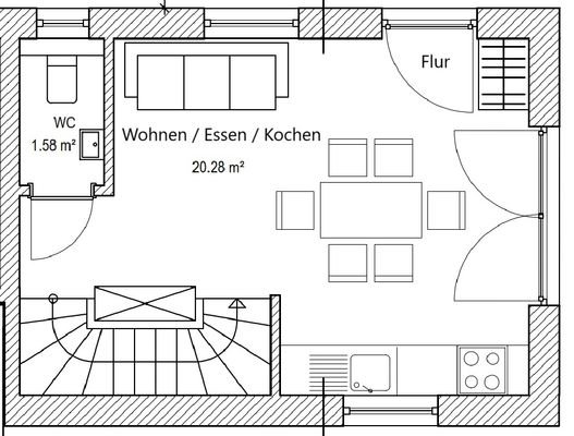 Grundrissplan Erdgeschoss