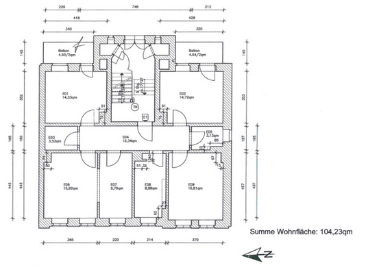 Grundriss WE 1 - 4-Zimmerwohnung mit Gartenanteil