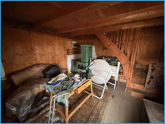 Blick ins Gartenhaus