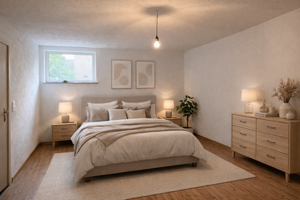 Beispiel Foto Schlafzimmer KI generiert