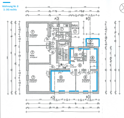 Grundriss WE 8 - 3. OG rechts