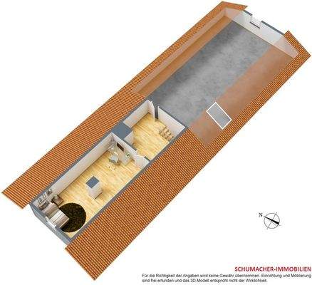 Grundriss Dachgeschoss 3D