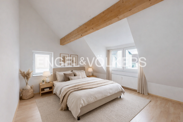 Möbelierungsbeispiel für Schlafzimmer im OG