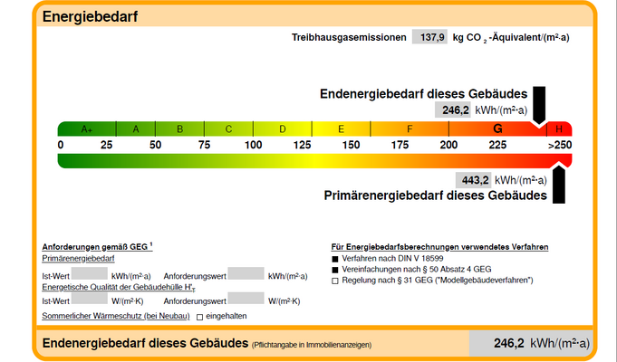 Ausschnitt Energieausweis