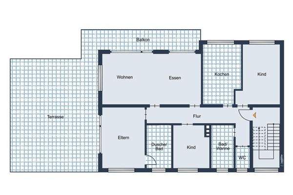 Grundriss der Wohnung im Obergeschoss
