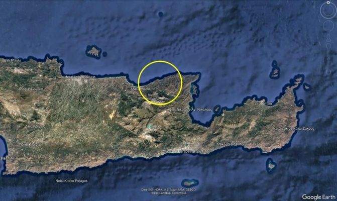 Kreta, Milatos: Grundstück mit Meerblick, innerhalb der Ortsgrenzen zu verkaufen