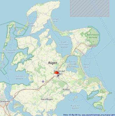 Lage auf der Insel Rügen 