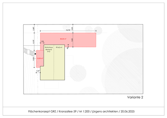 Altbestand mit Neubau Variante II