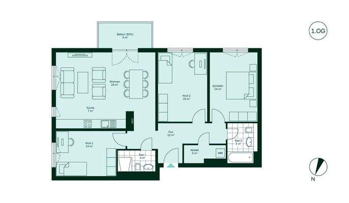 Komfortabler Grundriss