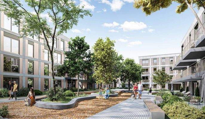 Im Innenhof lässt es sich schön spazieren