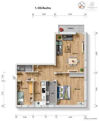 Grundriss möbiliert