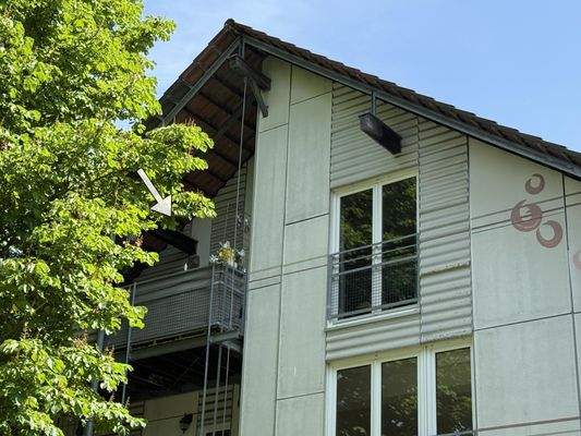 Balkon Wohnzimmer und Küche