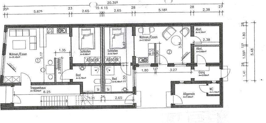 Grundr. EG Entwurf 2 Wohneinh.