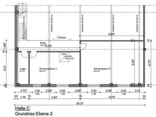 Grundriss Halle C1 OG