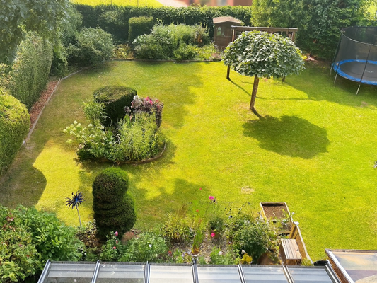 Blick zum Garten von oben