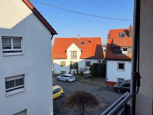 Ausblick Balkon Wohnzimmer