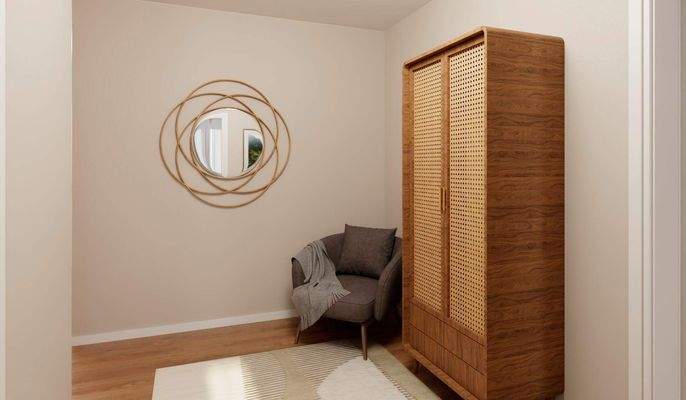 Hier findet der Kleiderschrank seinen Platz