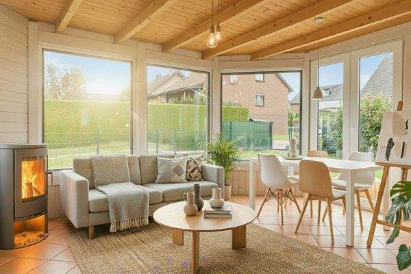 Wintergarten, mit KI eingerichtet