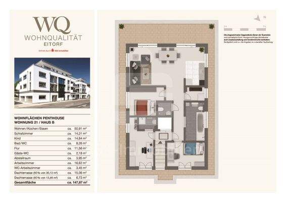 Grundriss Haus B Wohnung 21