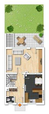 Grundriss EG (nicht maßstabsgetreu - kann vom Original abweichen) 