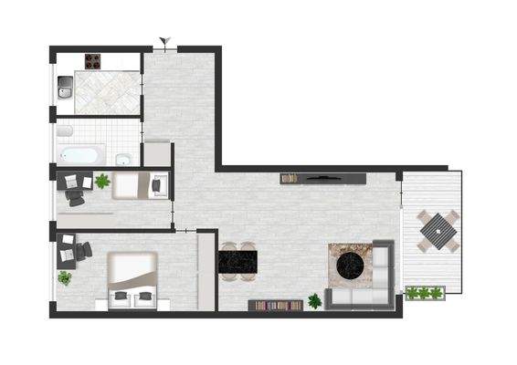 Grundriss Whg4 Badestraße 23