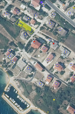 Gelb markiert- Entfernung zum Meer