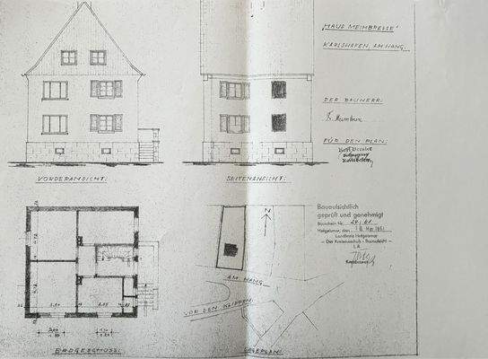 Grundriss EG, Lageplan, Ansichten