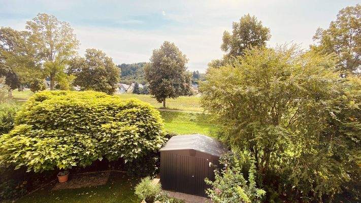 Blick in den Garten und auf die Rench