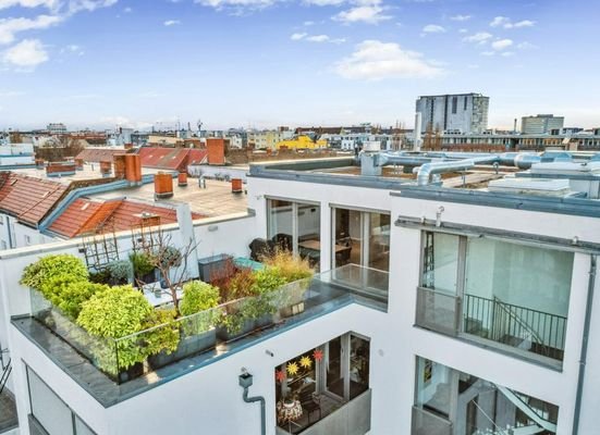 Luftbild Penthouse mit Dachterrasse