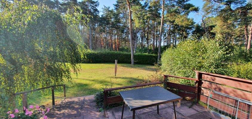 Ausblick Terrasse - Garten und Wald