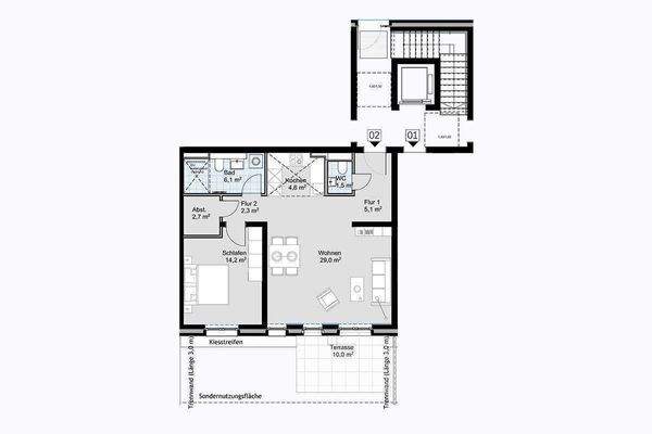 Grundriss Wohnung 2