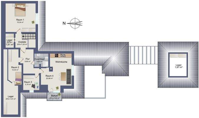 Bestandsgebäude Obergeschoss