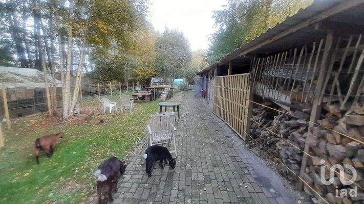 Kleintiergehege mit Holzlager