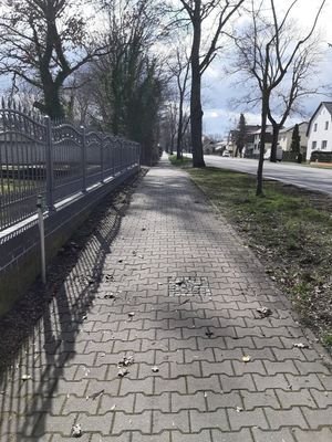 Straßenansicht mit Zaun