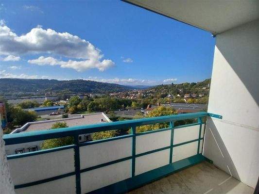 Balkonblick auf Landschaft