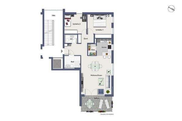 Grundriss der Wohnung 