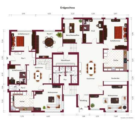 Erdgeschoss mit Anbau