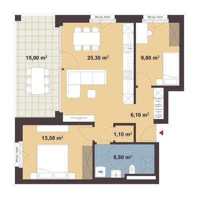 Am Römerstein in Höchst Grundriss Whg C06 i+R Wohnbau GmbH