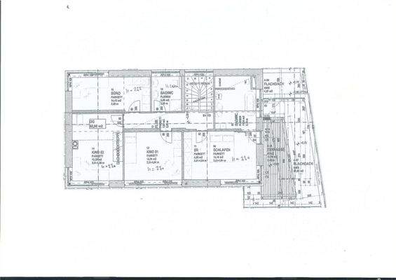 Plan Obergeschoss - Modernes PASSIV-HAUS mit Pool Kauf Perwang am Grabensee Oberösterreich/Salzburg