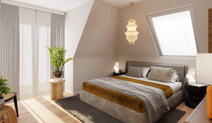 Helles und komfortables Schlafzimmer