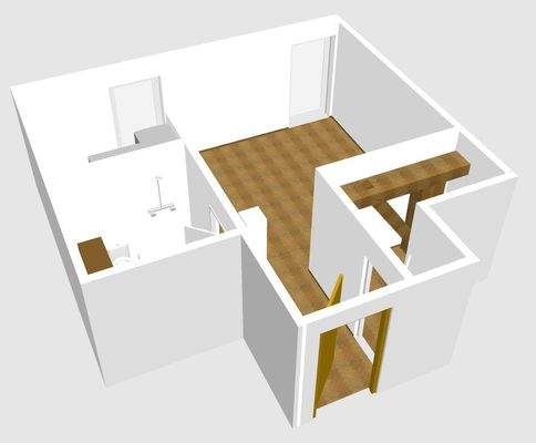Grundriss 3D von Südwest